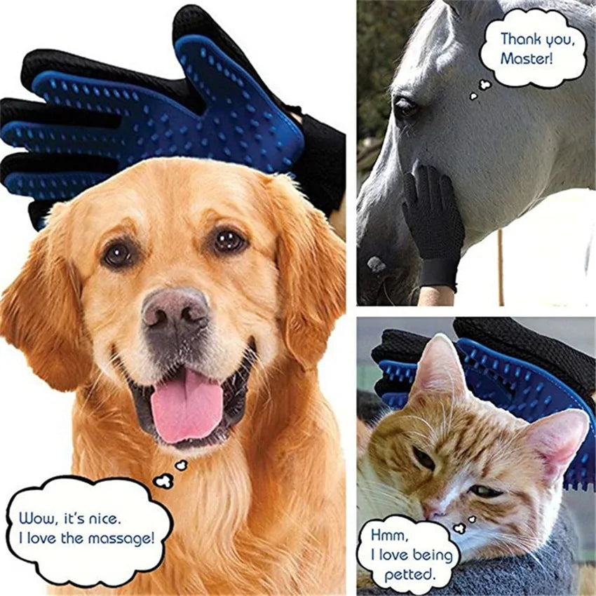 Pet Grooming Gloves for Shedding & Massage Care