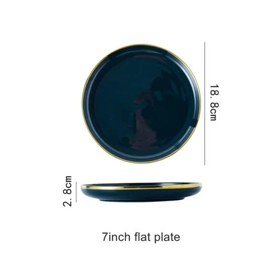 Elegant Blue Porcelain Dinner Plates - Stylish & Durable