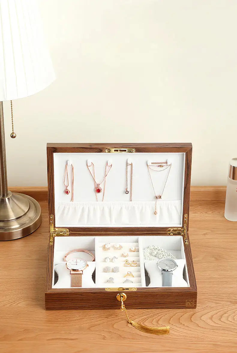 Wooden Jewelry Box & Holder for Accessories