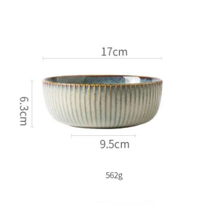 Japanese Ceramic Plates & Rice Bowl Set - Elegant Tableware