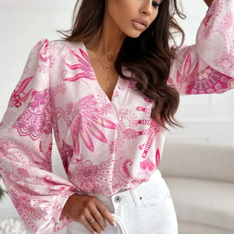 Trendy Printed Long Sleeve Pullover Tops for All-Day Comfort