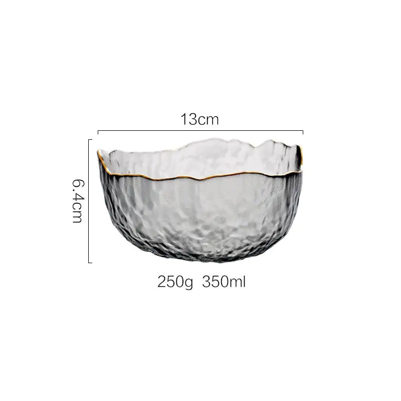 Gold Inlay Glass Serving Bowl - Elegant & Luxurious Design