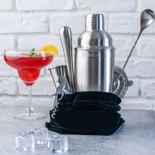 17-Piece Stainless Steel Cocktail Shaker Set with Stand