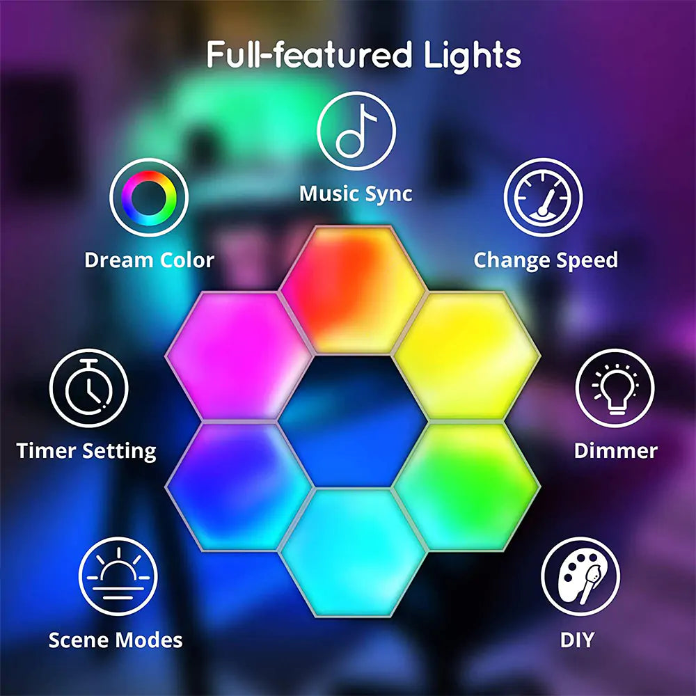 Hexagon LED Wall Light Modular Touch Panels Decor Lamp