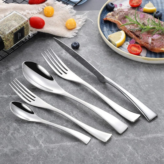 Modern Stainless Steel Cutlery Set - Sleek & Stylish