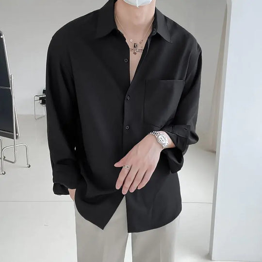 Men's Casual Button-Up Long Sleeve Shirt