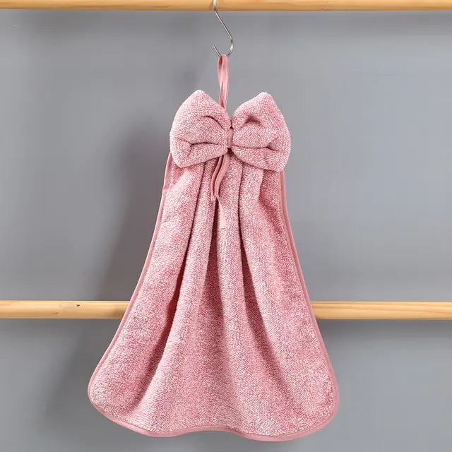 Microfiber Quick-Dry Bowknot Hand Towels - Soft & Stylish