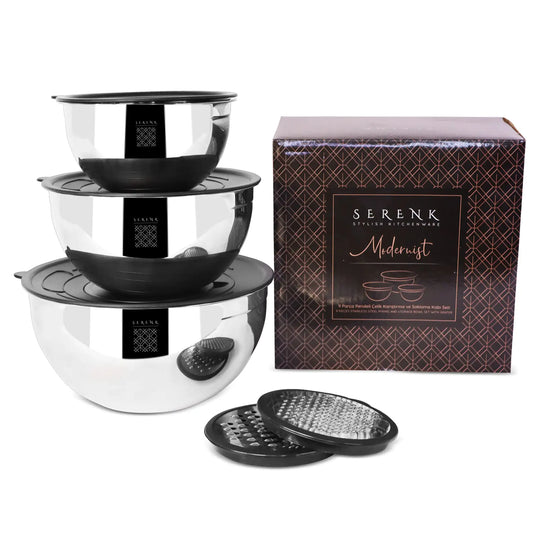 Serenk 9-Piece Stainless Steel Mixing Bowl Set