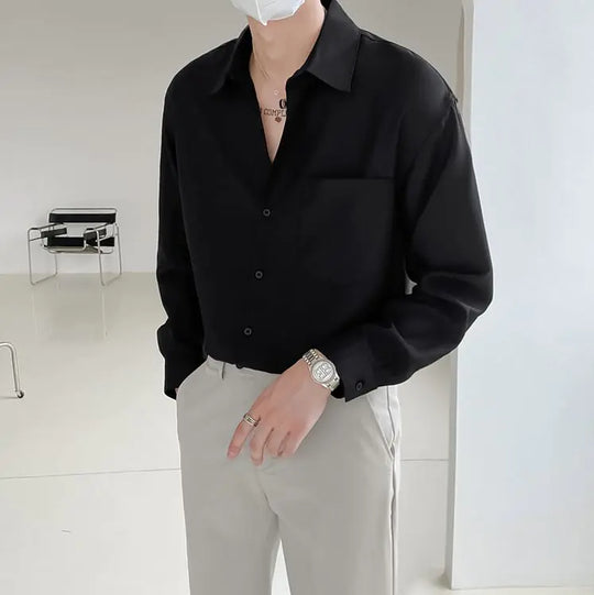 Men's Casual Button-Up Long Sleeve Shirt