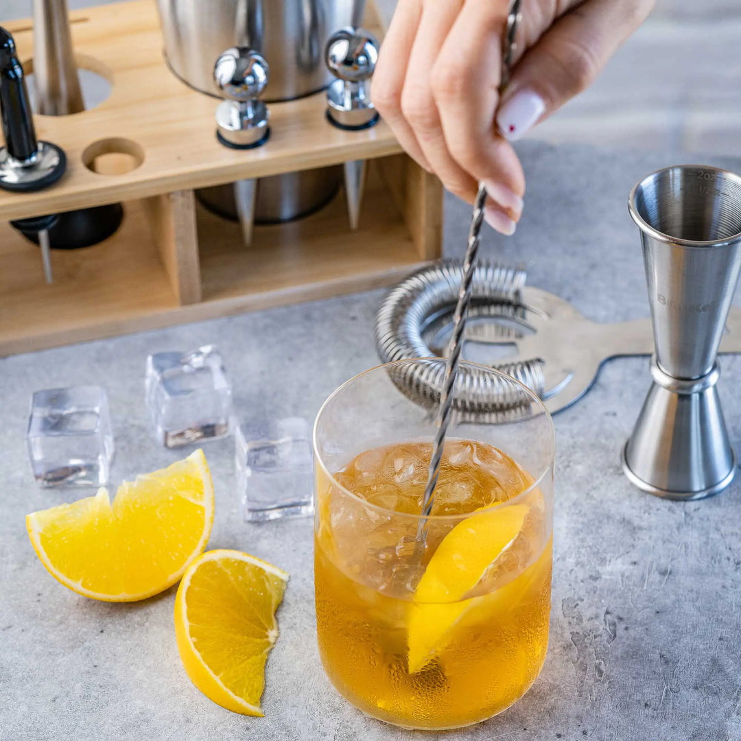 17-Piece Stainless Steel Cocktail Shaker Set with Stand