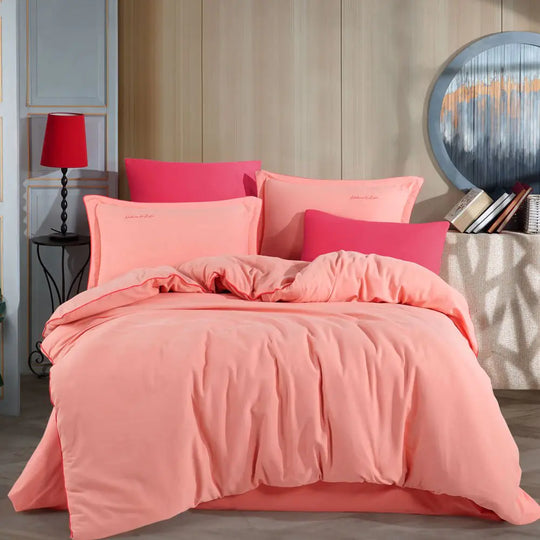 Hobby Twill Double Duvet Cover Set - Salmon