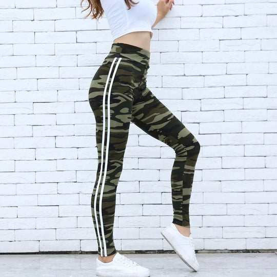 Women’s Skinny Leggings with White Side Stripes