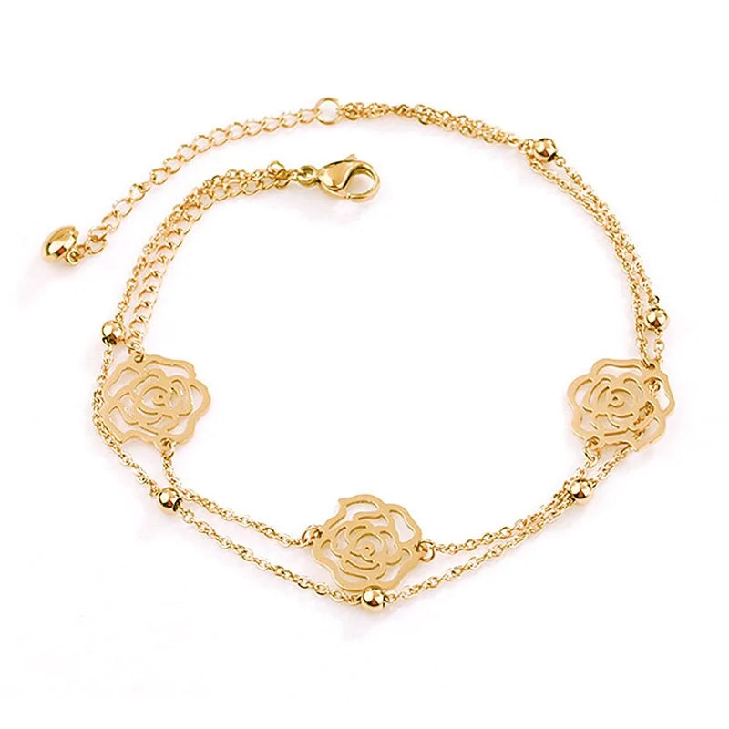 Minimalist Rose Anklet