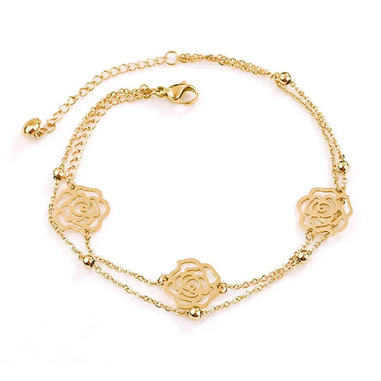 Minimalist Rose Anklet