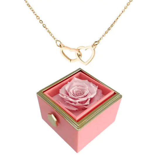 Infinite Rose With Engraved Heart Pendant