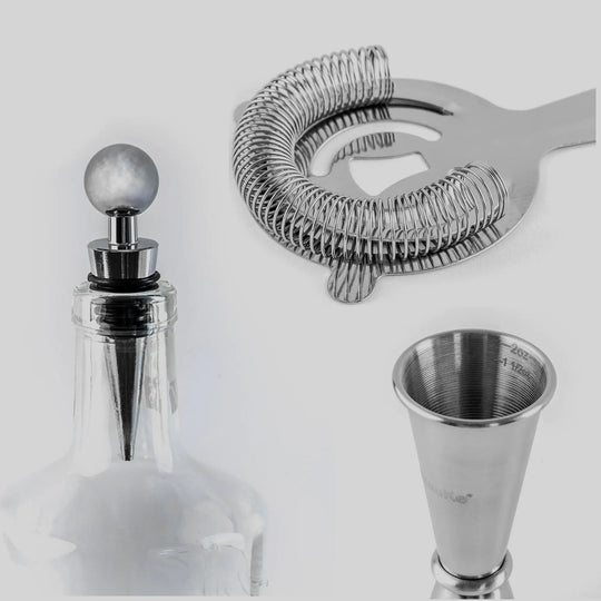 17-Piece Stainless Steel Cocktail Shaker Set with Stand