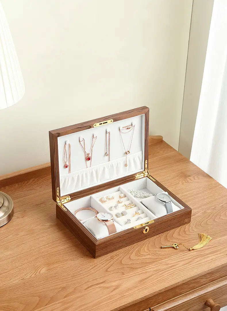 Wooden Jewelry Box & Holder for Accessories