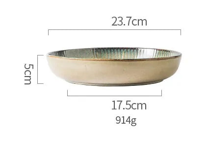 Japanese Ceramic Plates & Rice Bowl Set - Elegant Tableware