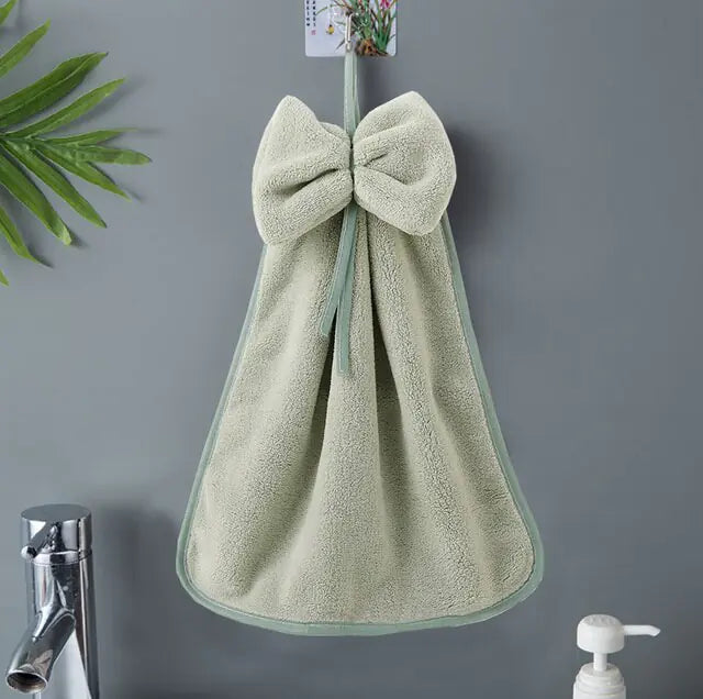 Microfiber Quick-Dry Bowknot Hand Towels - Soft & Stylish