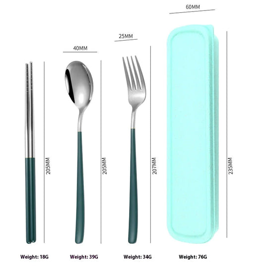 Portable Stainless Steel Cutlery Set - Durable & Compact