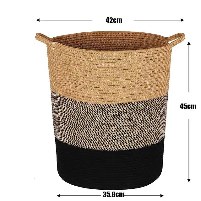 Thick Cotton Rope Laundry Bucket – Durable & Stylish