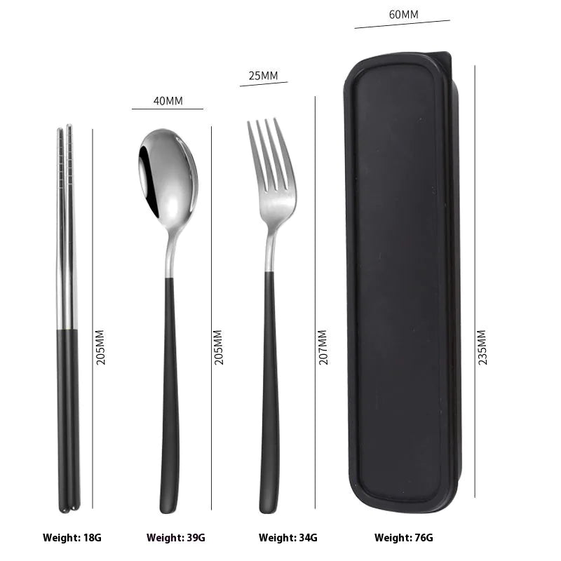 Portable Stainless Steel Cutlery Set - Durable & Compact