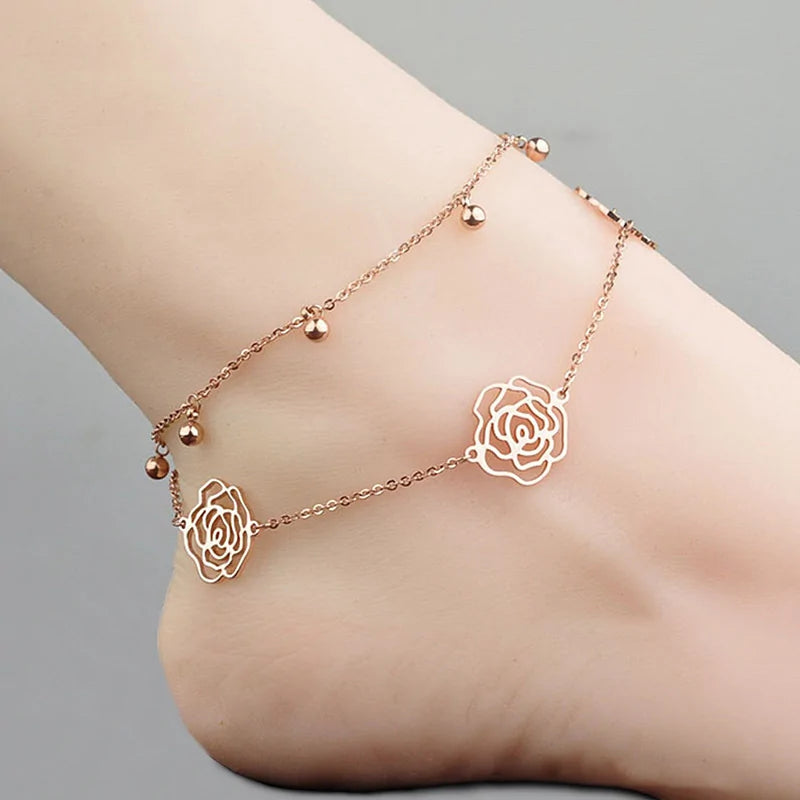 Minimalist Rose Anklet