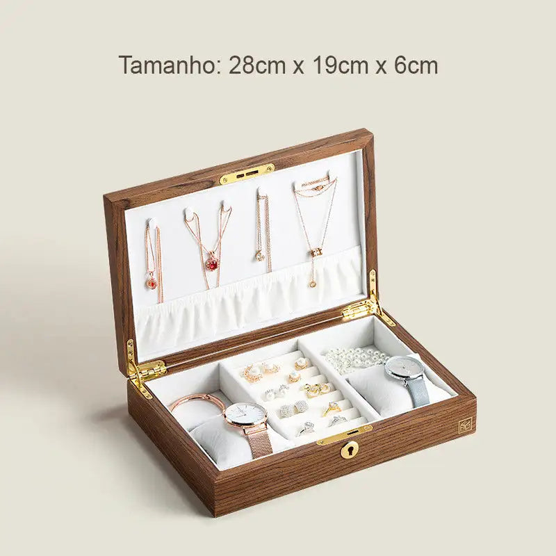 Wooden Jewelry Box & Holder for Accessories