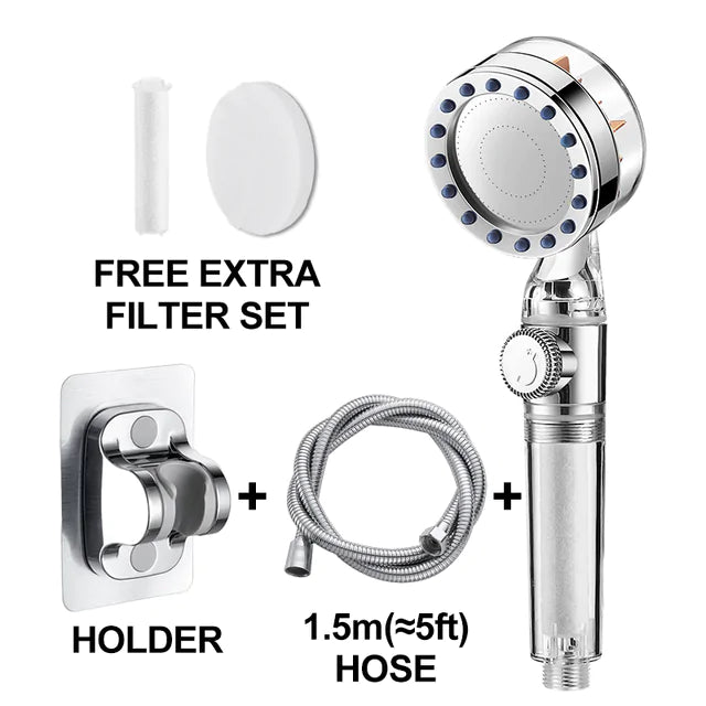 Turbocharged Handheld Shower Head - High Pressure, ABS