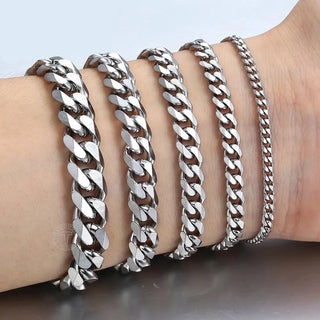 Stainless Steel Cuban Link Chain Bracelets -  Men's & Women's Jewelry
